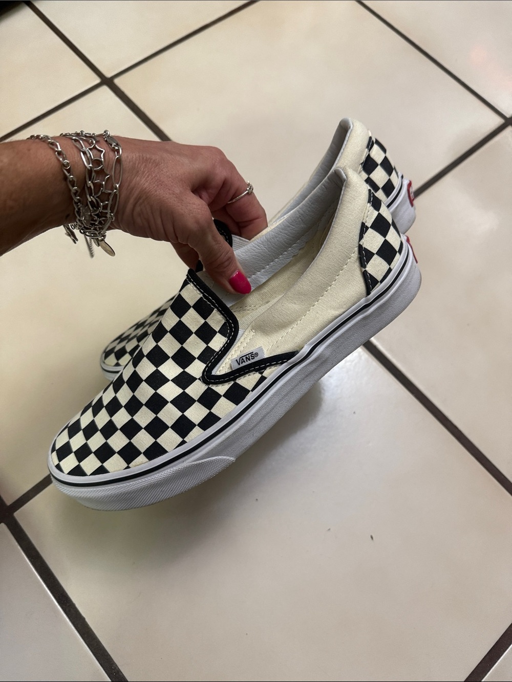 Vans Checkerboard Slip-On Sneakers - Black & White
